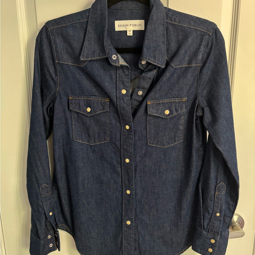 Denim Forum Indigo Button-Up Shirt